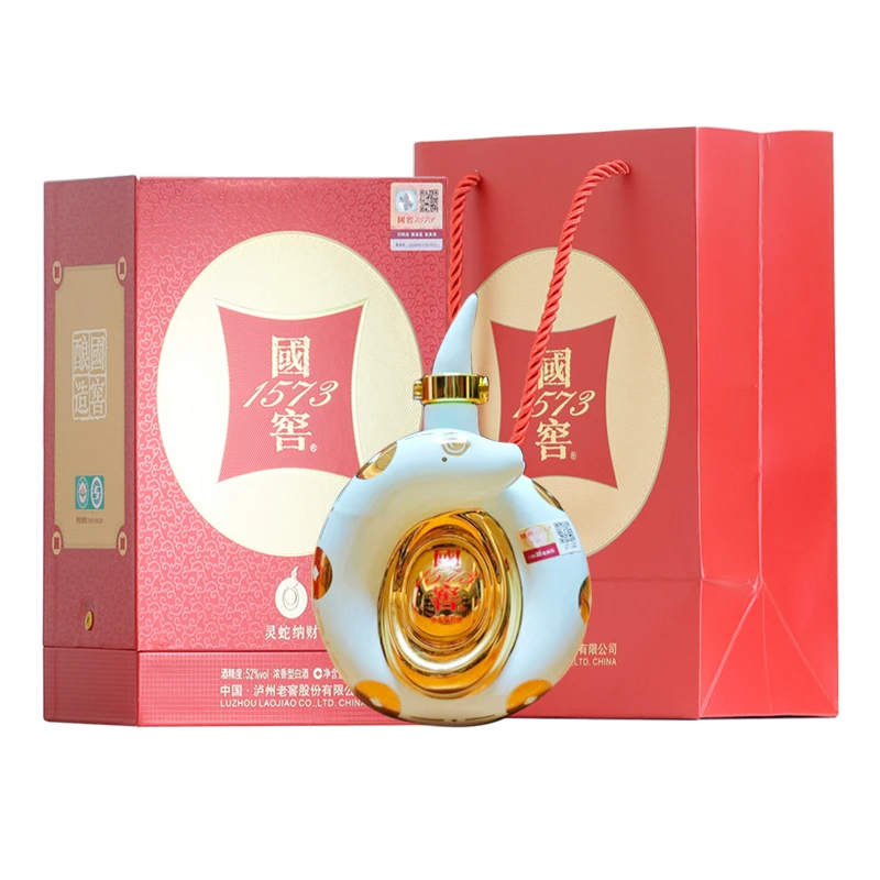 国窖1573灵蛇纳财 浓香型白酒 52度375ml*1瓶