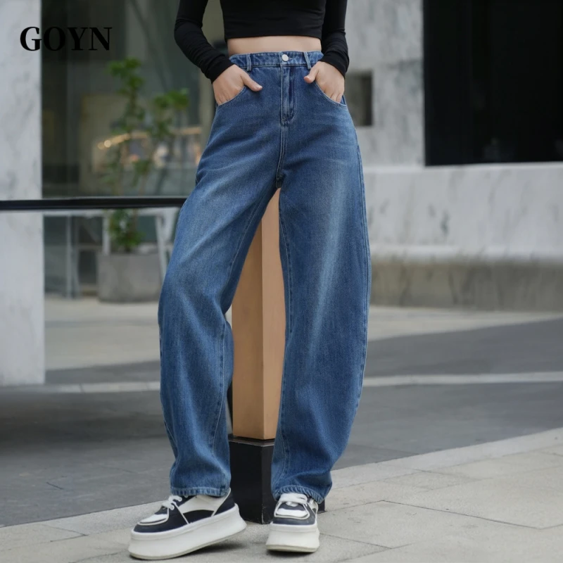 GOYN时尚复古男士牛仔裤夏季宽松2025痞帅潮牌男装百搭直筒休闲裤