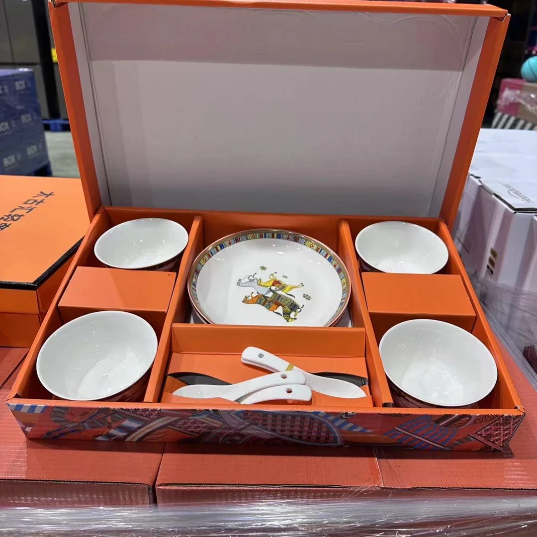陶瓷餐具套装礼盒装爱马橙年会大气商务节日高级礼品乔迁礼物