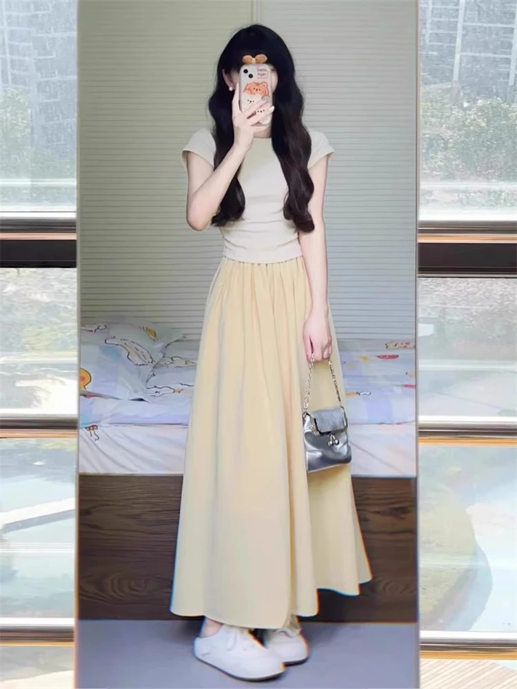 夏装搭配一整套新款时尚减龄套装女奶系穿搭洋气漂亮连衣裙两件套