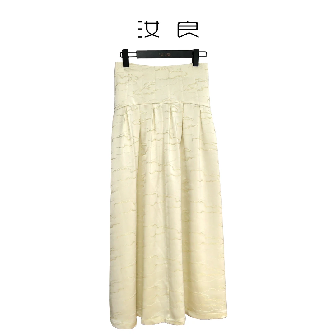 休闲后松紧高腰半身裙