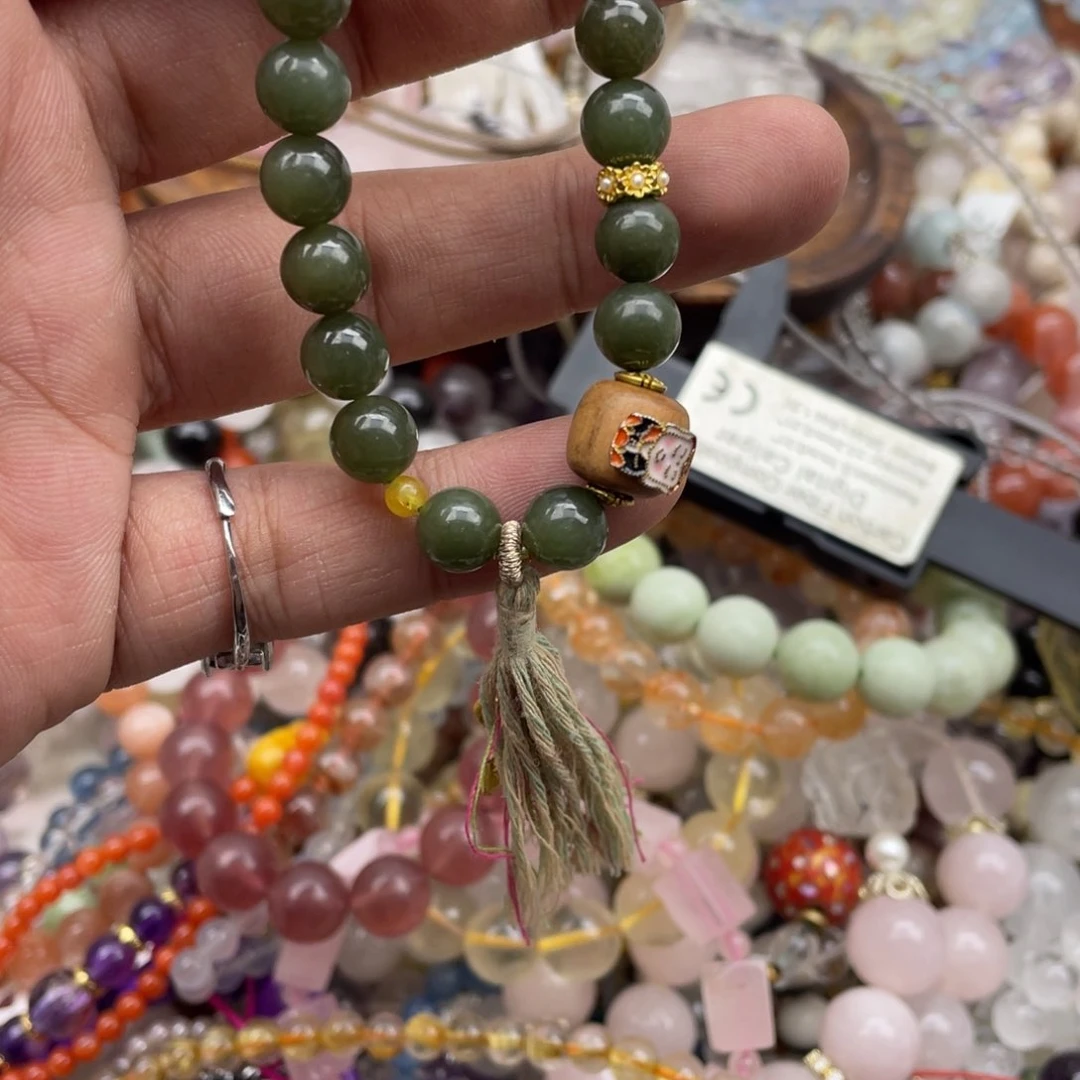 银S925镶嵌手链烟晶