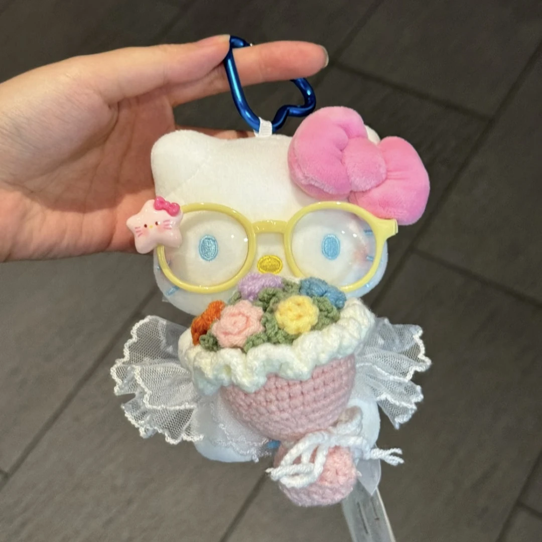 正版捧花纱裙凯蒂猫背包包挂件卡通可爱hellokitty钥匙扣毛绒玩偶
