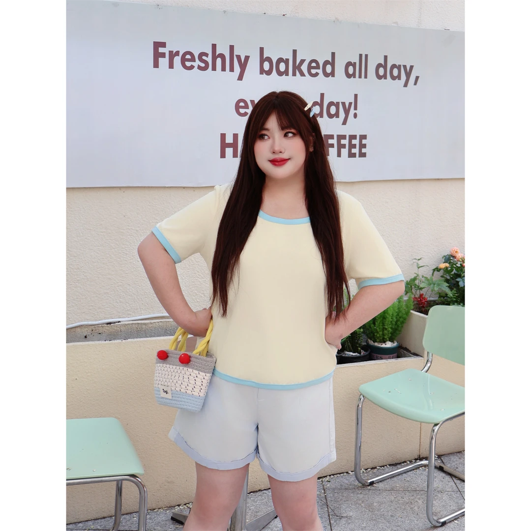 断码捡漏C济州晚照 / 莫代尔柔软亲肤修身短袖 14905花契大码