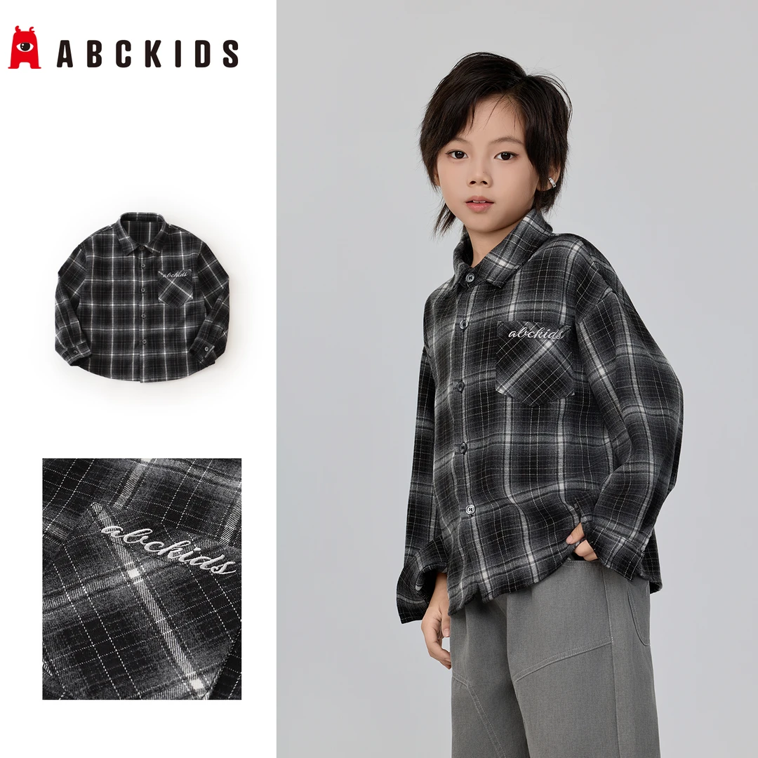 【ABCKIDS】秋季男童儿童经典百搭休闲时尚衬衫A-720025