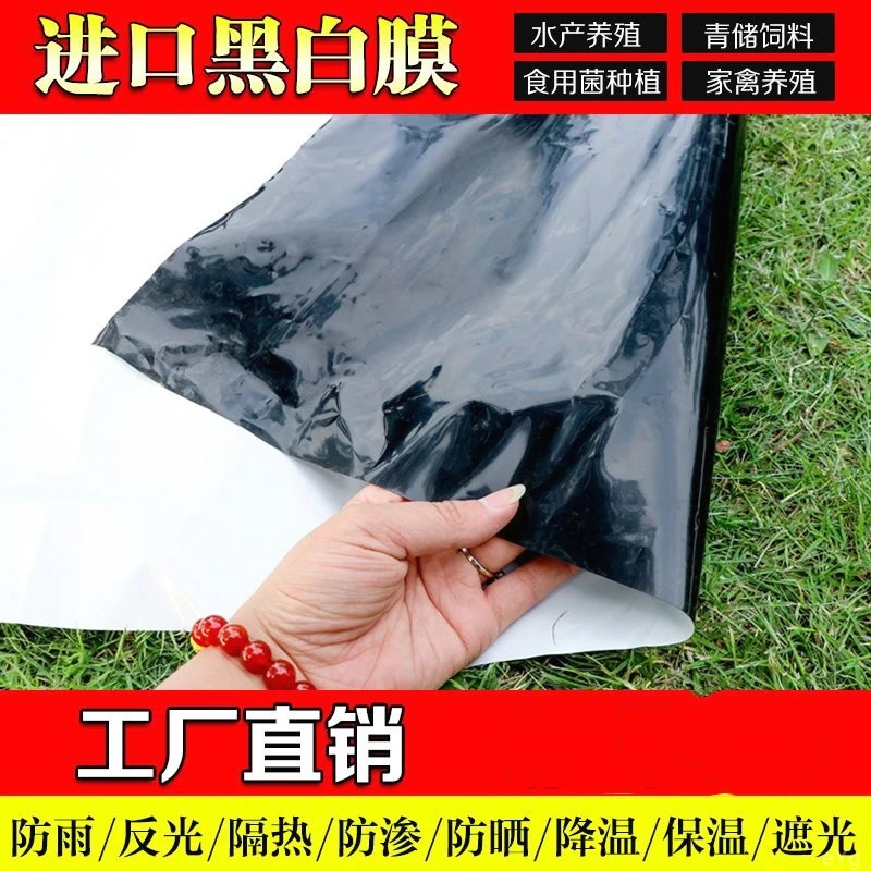 进口加厚黑白膜遮阳防晒隔热膜薄膜大棚塑料布防雨养殖塑料膜棚膜