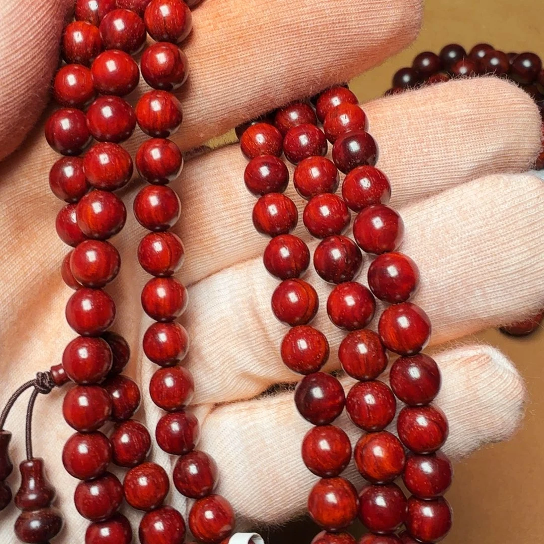 手串/手链小叶紫檀原汁原味0.7/108高油密鸡血红
