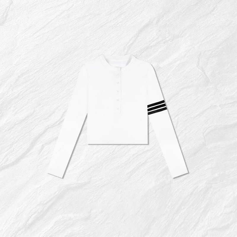 韩版亨利领长袖打底T恤女2025秋季新款正肩显瘦内搭今年流行上衣