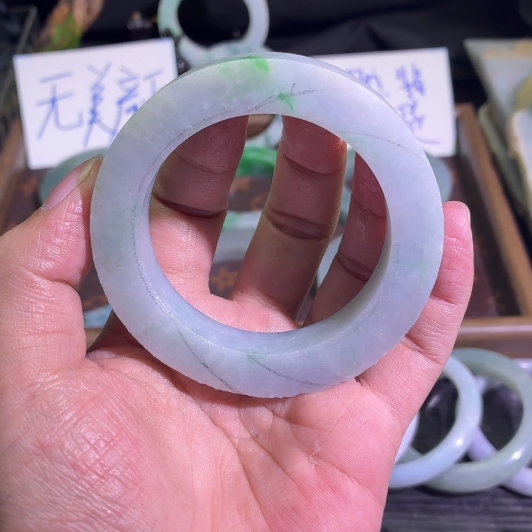 定制翡翠未镶嵌天然纹理随机，追求完美者慎拍