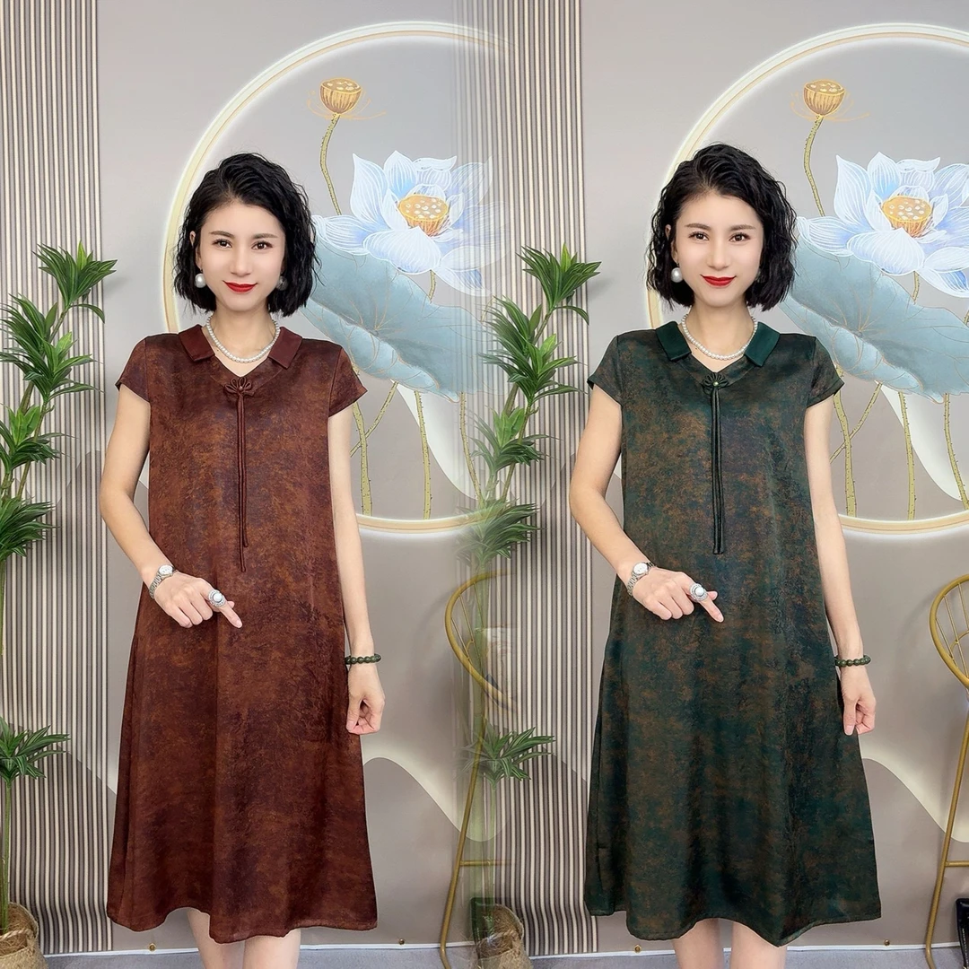 829新款娃娃领宽松百搭减龄显瘦中老年女装45至50岁微胖妈妈装