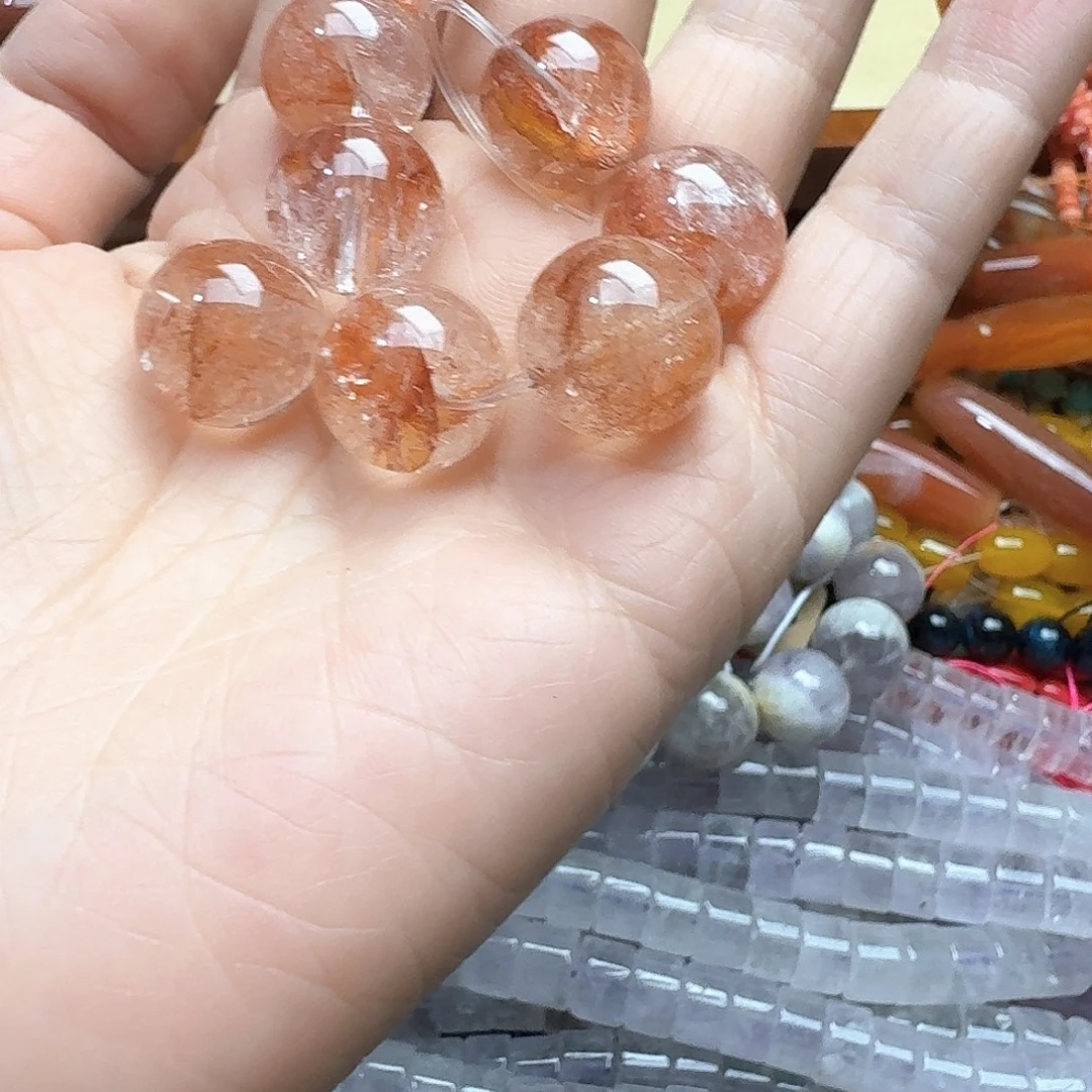 玛瑙/玉髓未镶嵌珠宝半成品一颗13m胶花