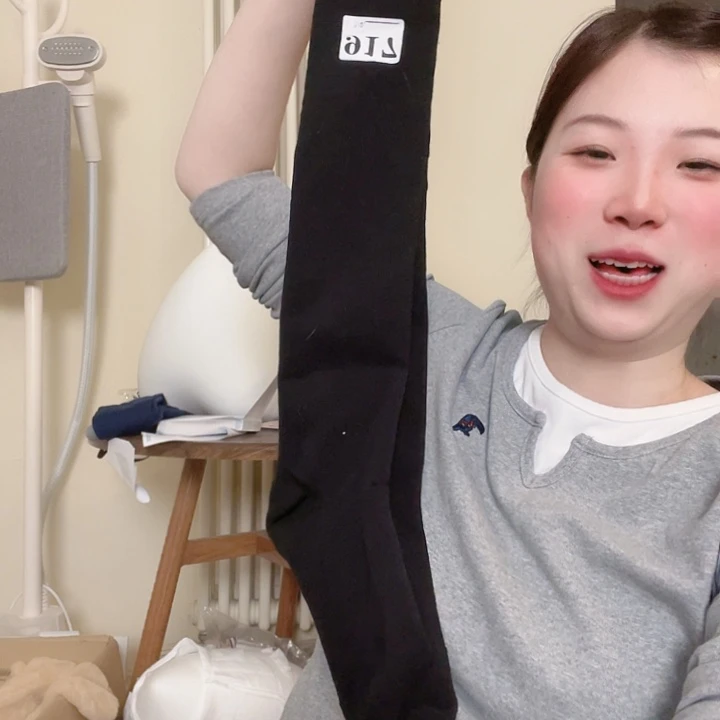 三醋酯纤维Gg全毛巾超厚长款黑色袜子91