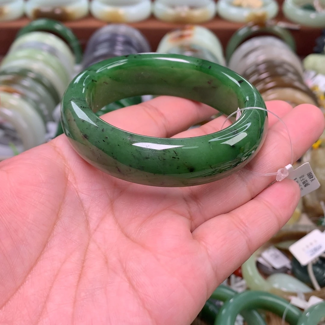 和田玉（碧玉）未镶嵌手镯55口径