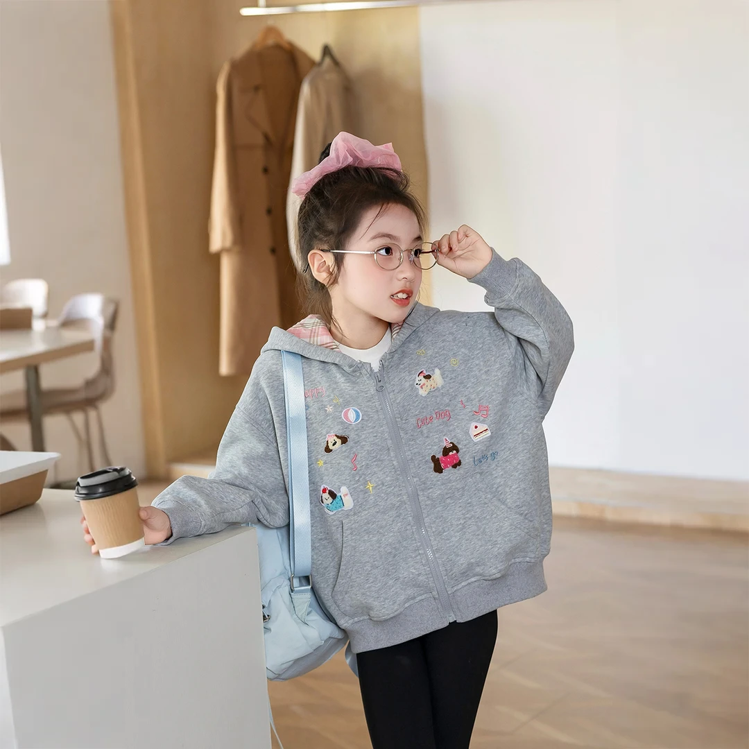 66公主童装外套春秋2025新款女孩可爱卡通连帽洋气外套25S238