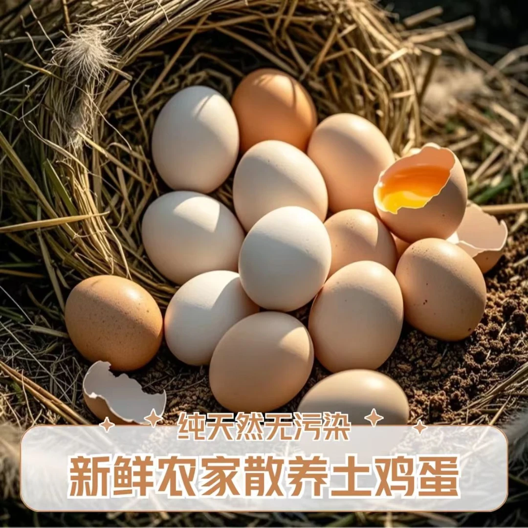 农村散养土鸡蛋50枚 营养健康