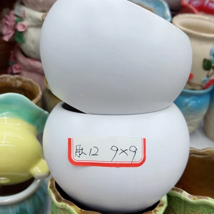 多肉绿植陶瓷花盆9.9包邮，有孔