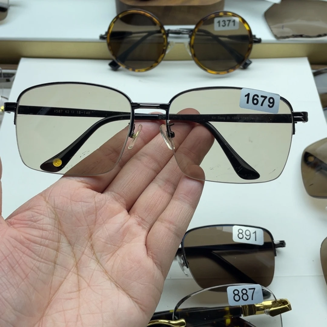 茶水晶半框眼镜 1679