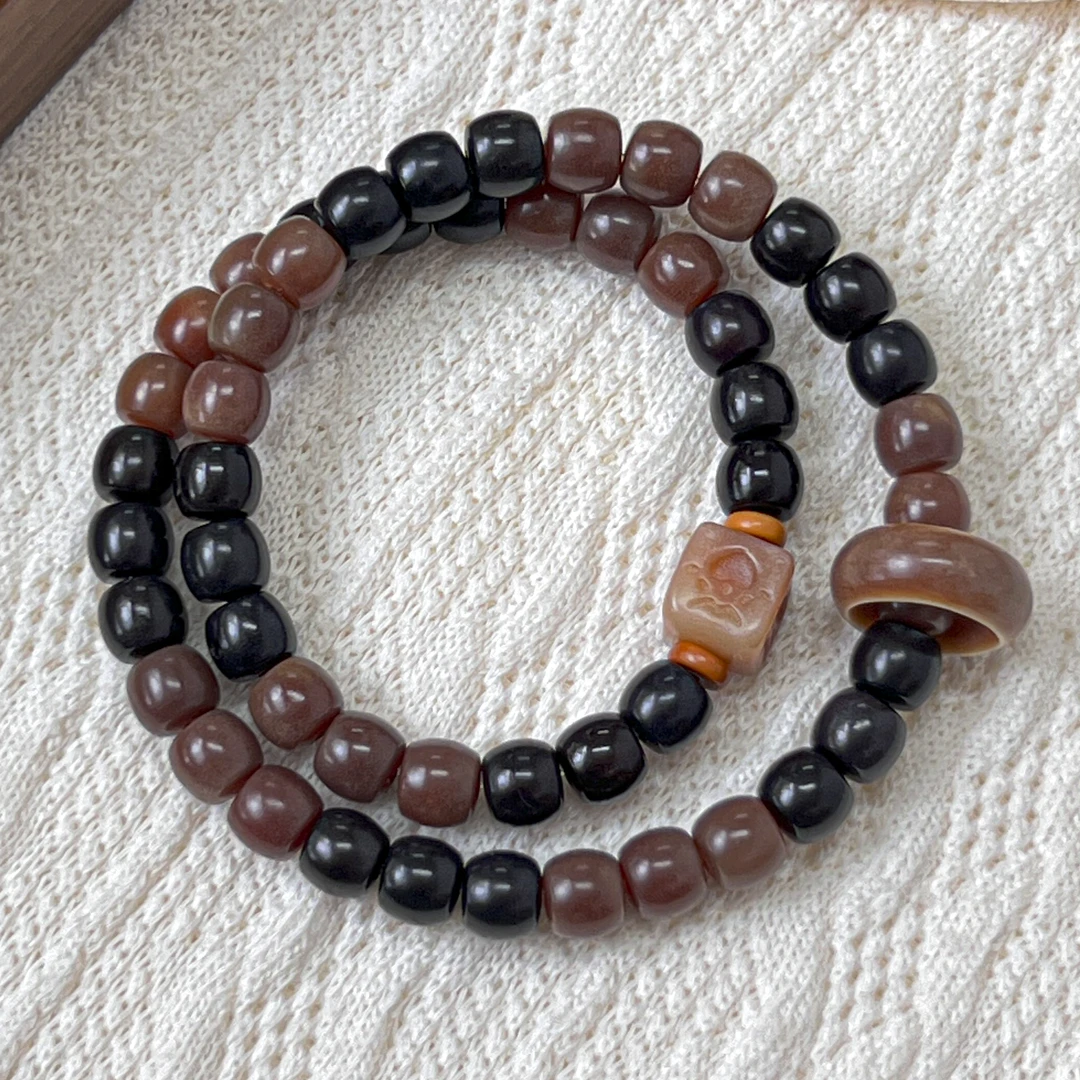 粉紫直鼓伊羽菩提双圈8*7mm   S-C199105