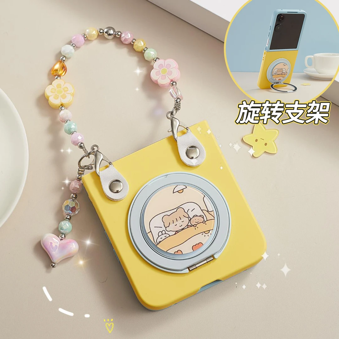 适用小米mixflip2手机壳新款MIXFlip2可爱旋转支架折叠屏保护壳女