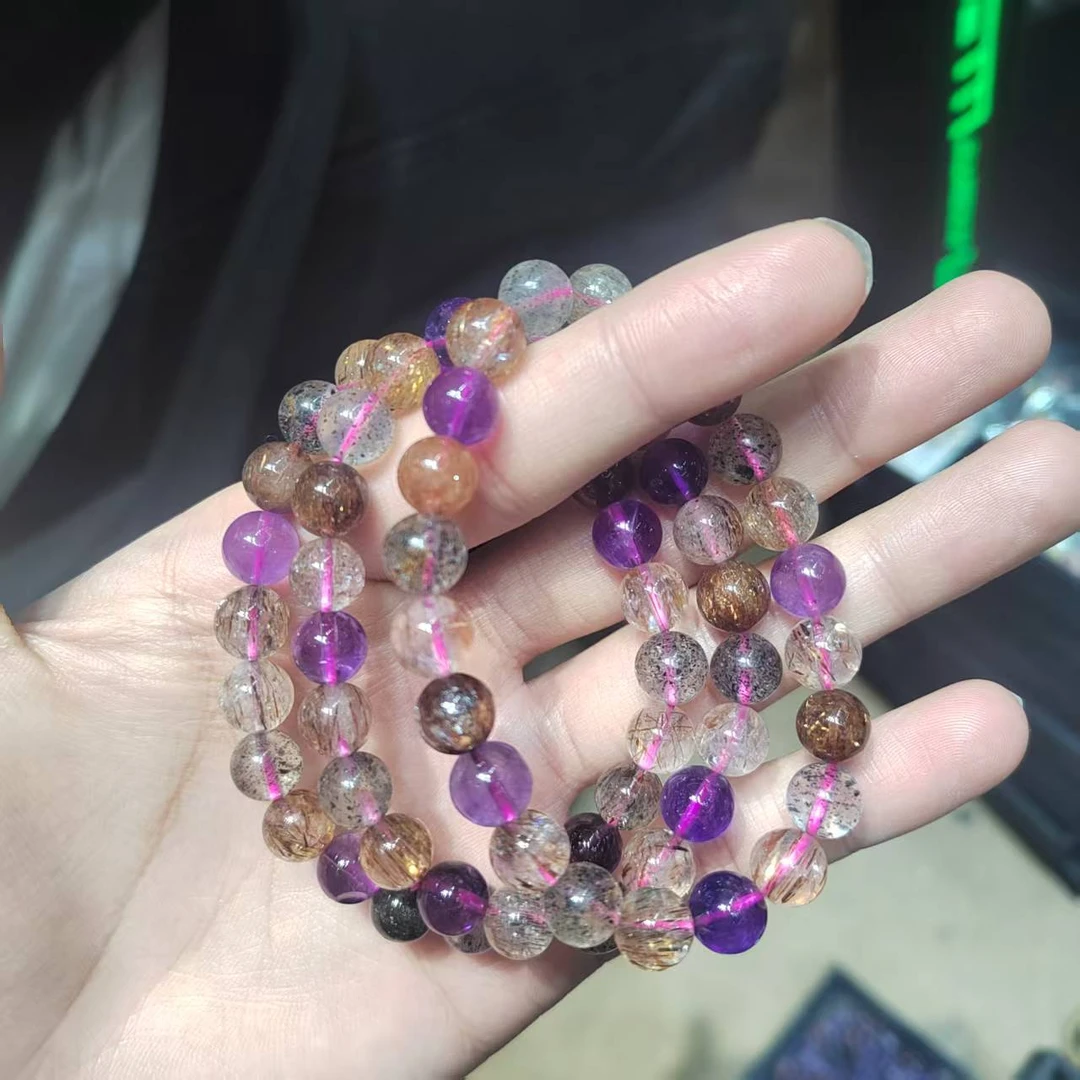 【现场收货】天然水晶超七手串  多样性发货发一件  ys/47