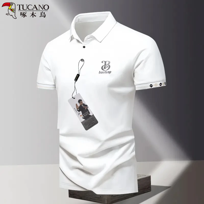 TUCANO/啄木鳥男士商务翻领polo衫美式复古百搭短袖t恤夏季百搭潮