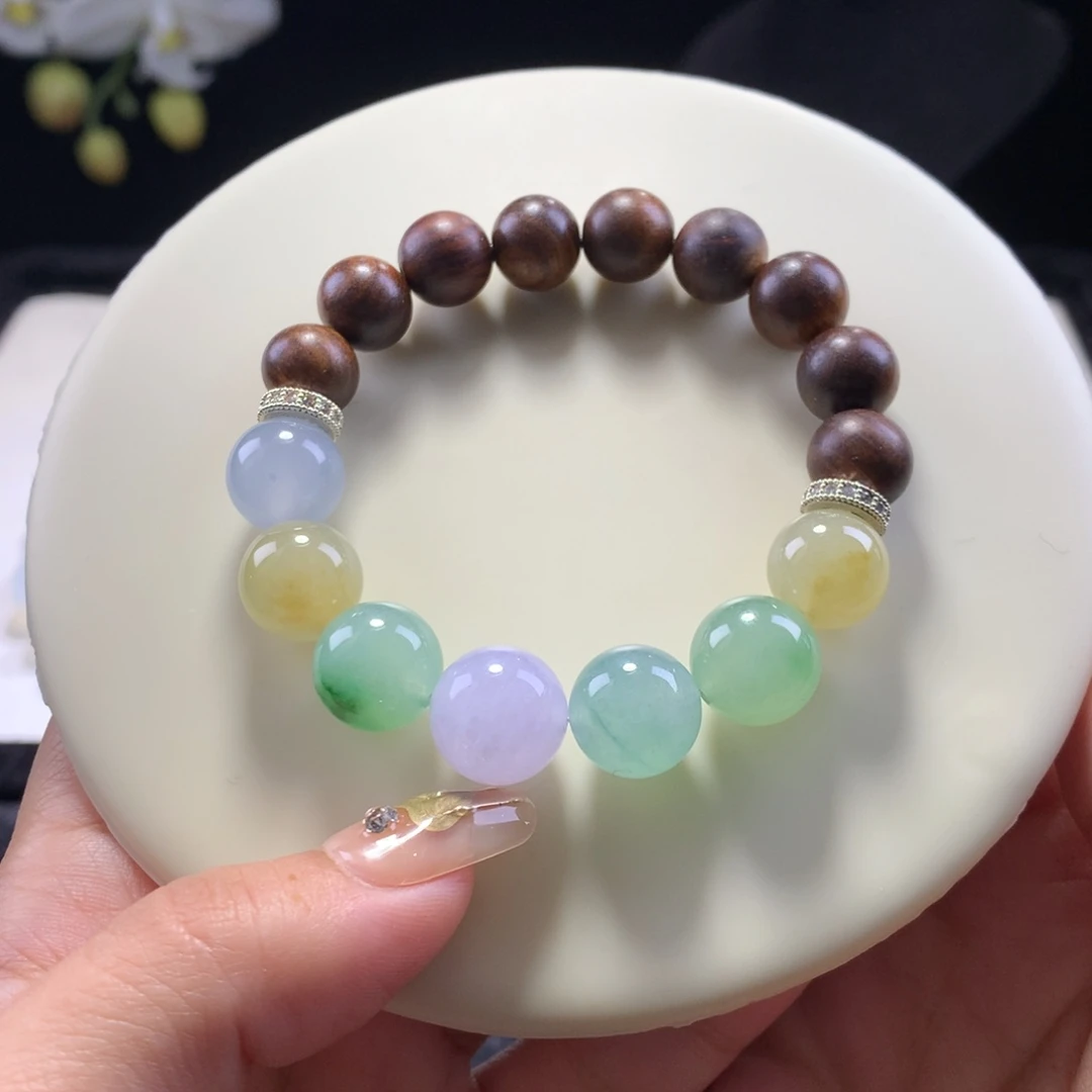 翡翠未镶嵌手串糖果派对