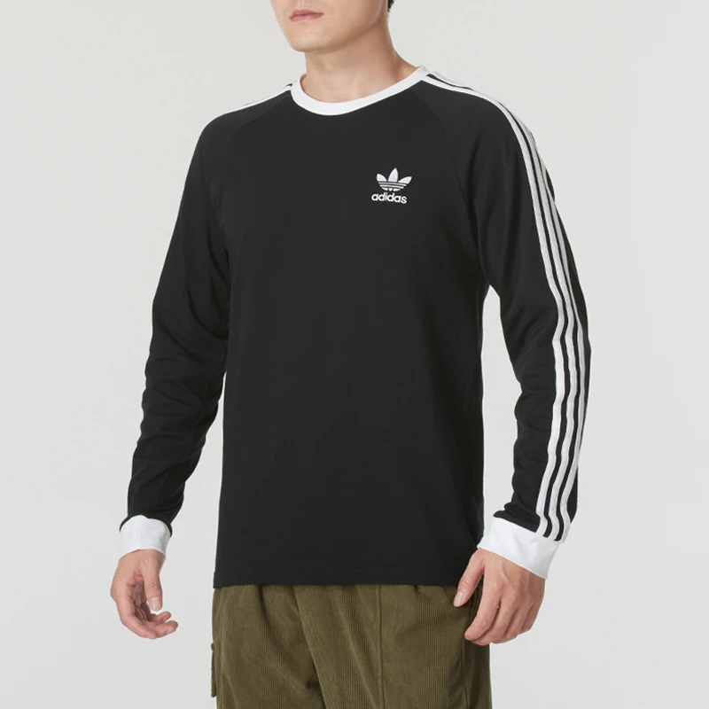 Adidas阿迪达斯三叶草男装新款长袖T恤运动圆领套头衫上衣 IA4877