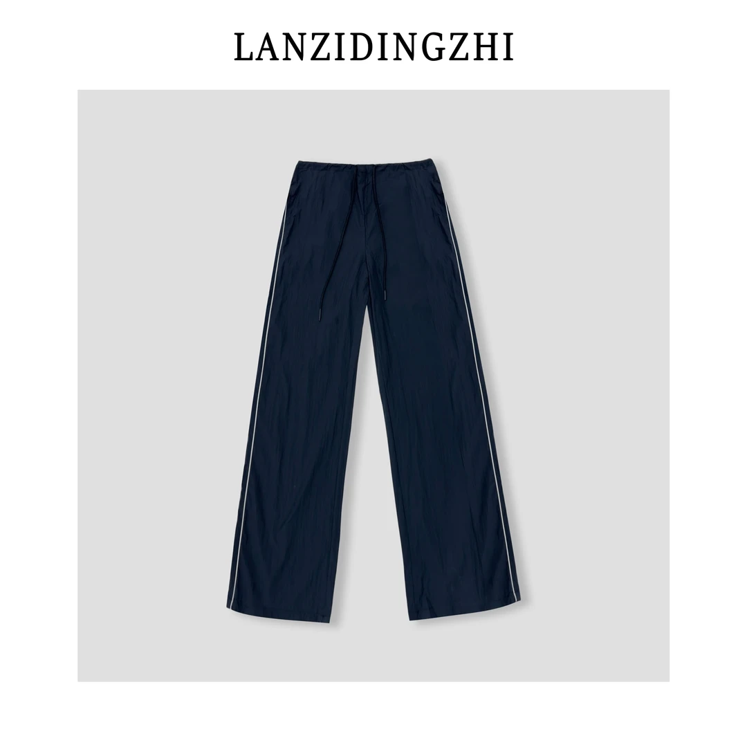 「雾岛来信」夏季新款休闲百搭设计感时尚感抽绳速干宽松休闲裤