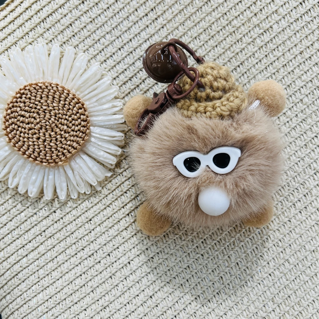 铜合金项链 XL-645伶俐吐泡泡眼镜仔可爱毛绒小玩偶挂件