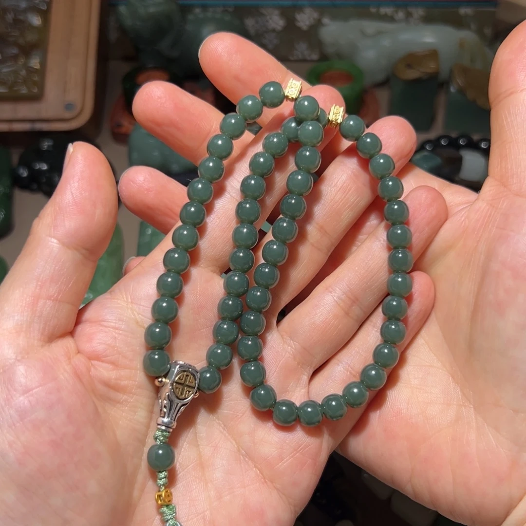 @***水和田玉（碧玉）未镶嵌手链