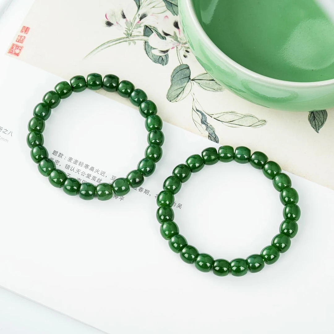 【云上叙】和田玉手串-多样性发其一-9*7.5mm-V38616-25（东哥）