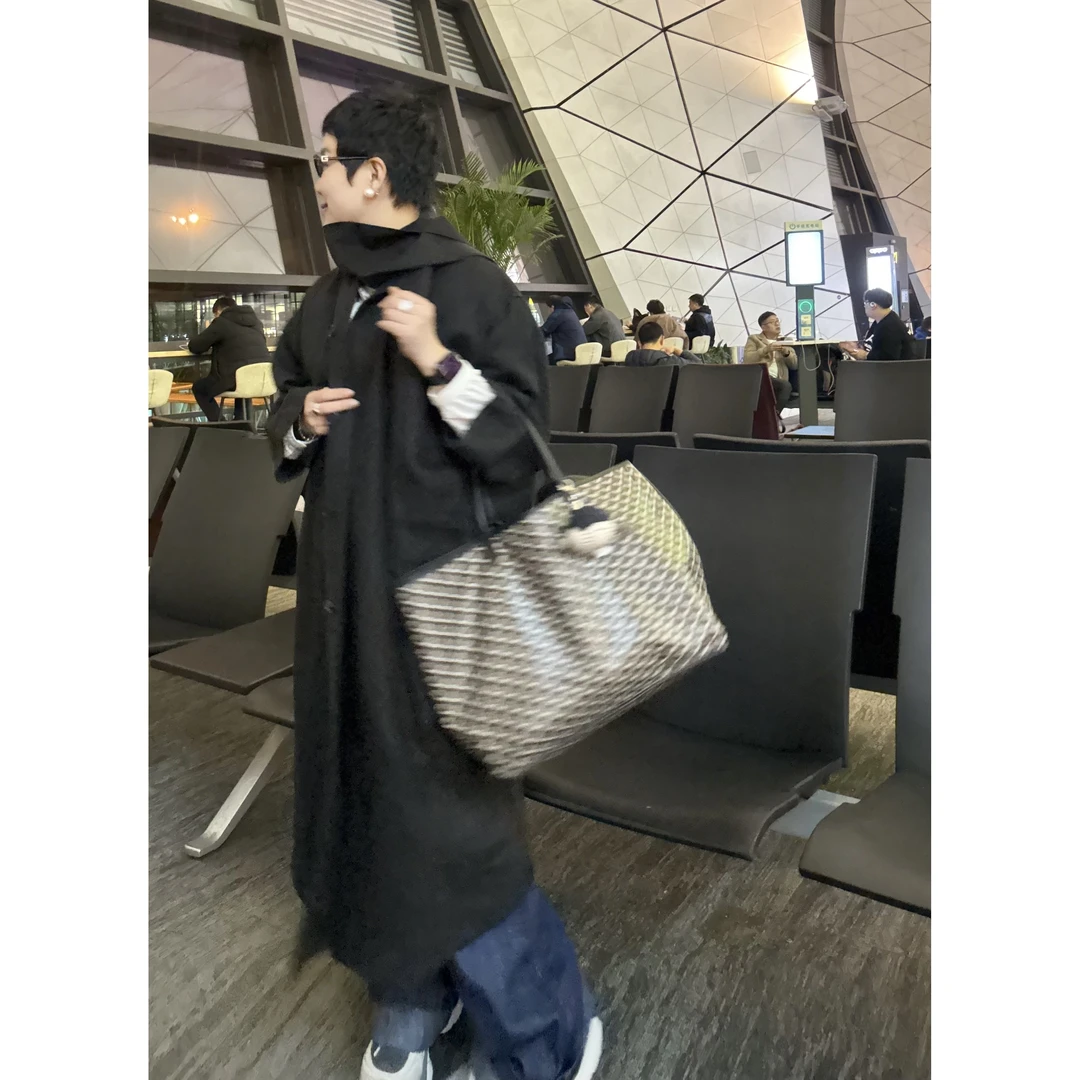 H·G【飒飒风衣】3652 新款时尚百搭翻领飘带款长款宽松风衣