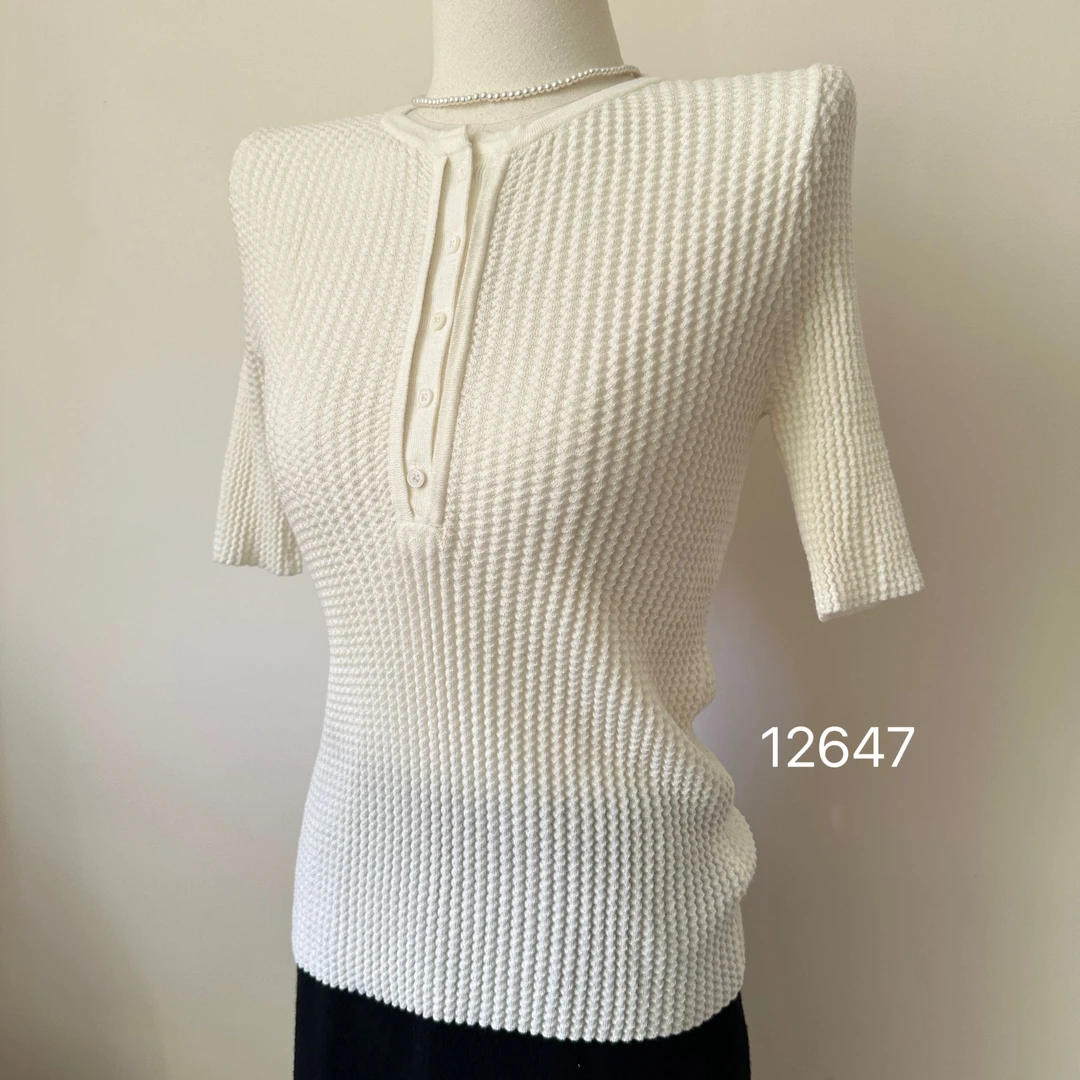 12647（部分无水洗唛，介意慎拍）WANGDAN新款半开领净版短袖