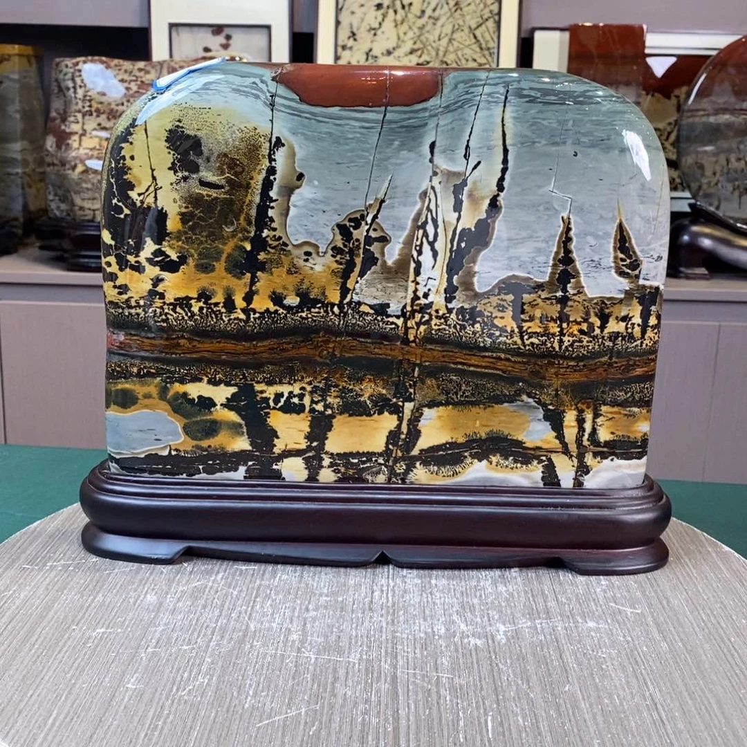 石材广西国画石草花石