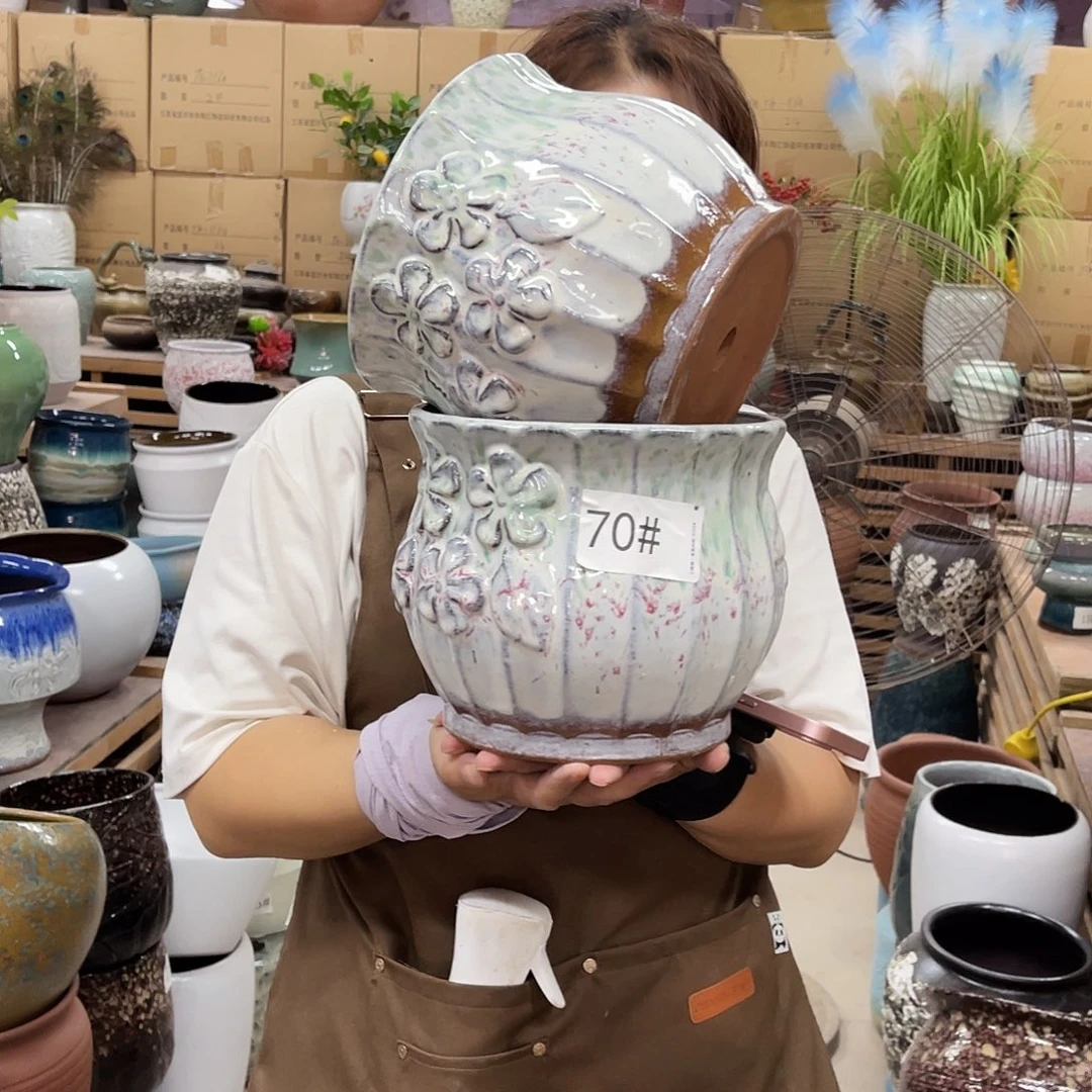 紫砂花盆高度19口径20厘米