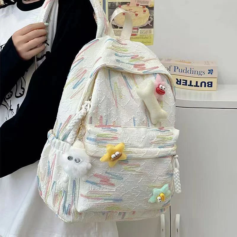 高颜值日系书包休闲大学生ins可爱大容量软妹少女双肩包百搭背包
