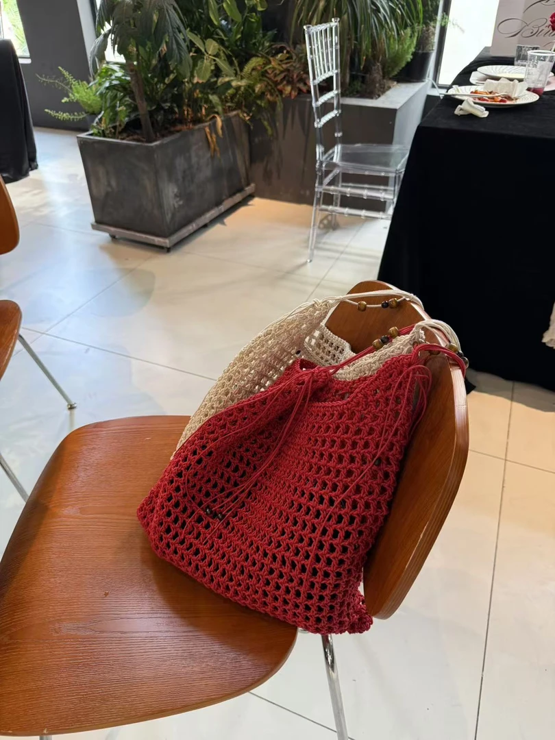 【慕懿时袋】编织钩针个性单肩包夏日露营海边休闲渔网购物袋12851