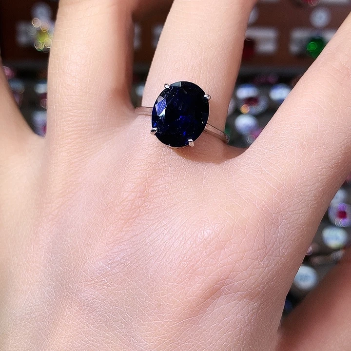 925银皇家蓝戒指白1012