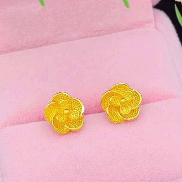 【清货专属链接】 E126 富贵花朵耳钉 直针设计