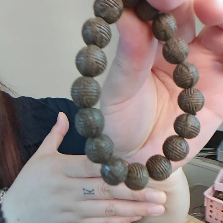 大理石磁石皮 香序 手工串珠