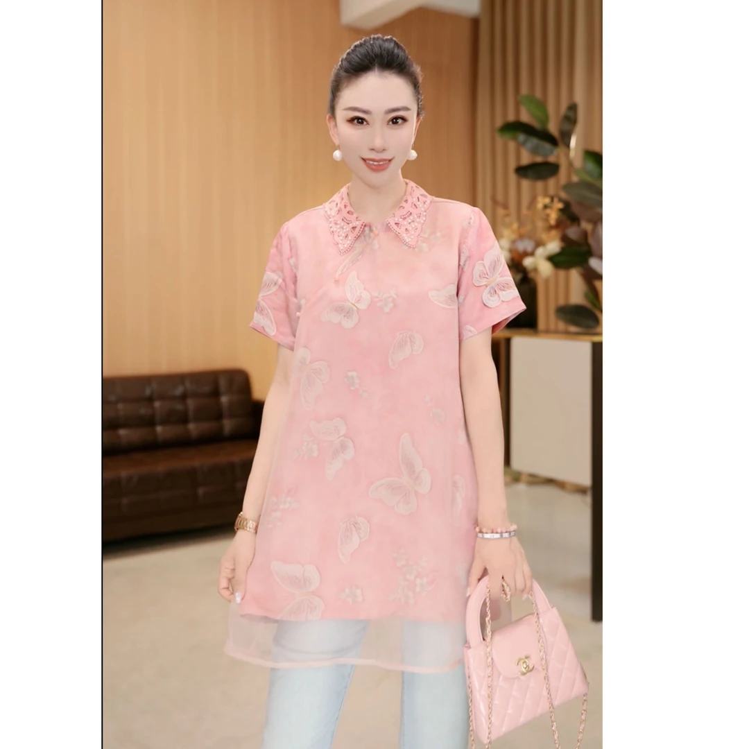 林果&季得 【一盏江南】时尚减龄气质百搭女士短袖款T恤