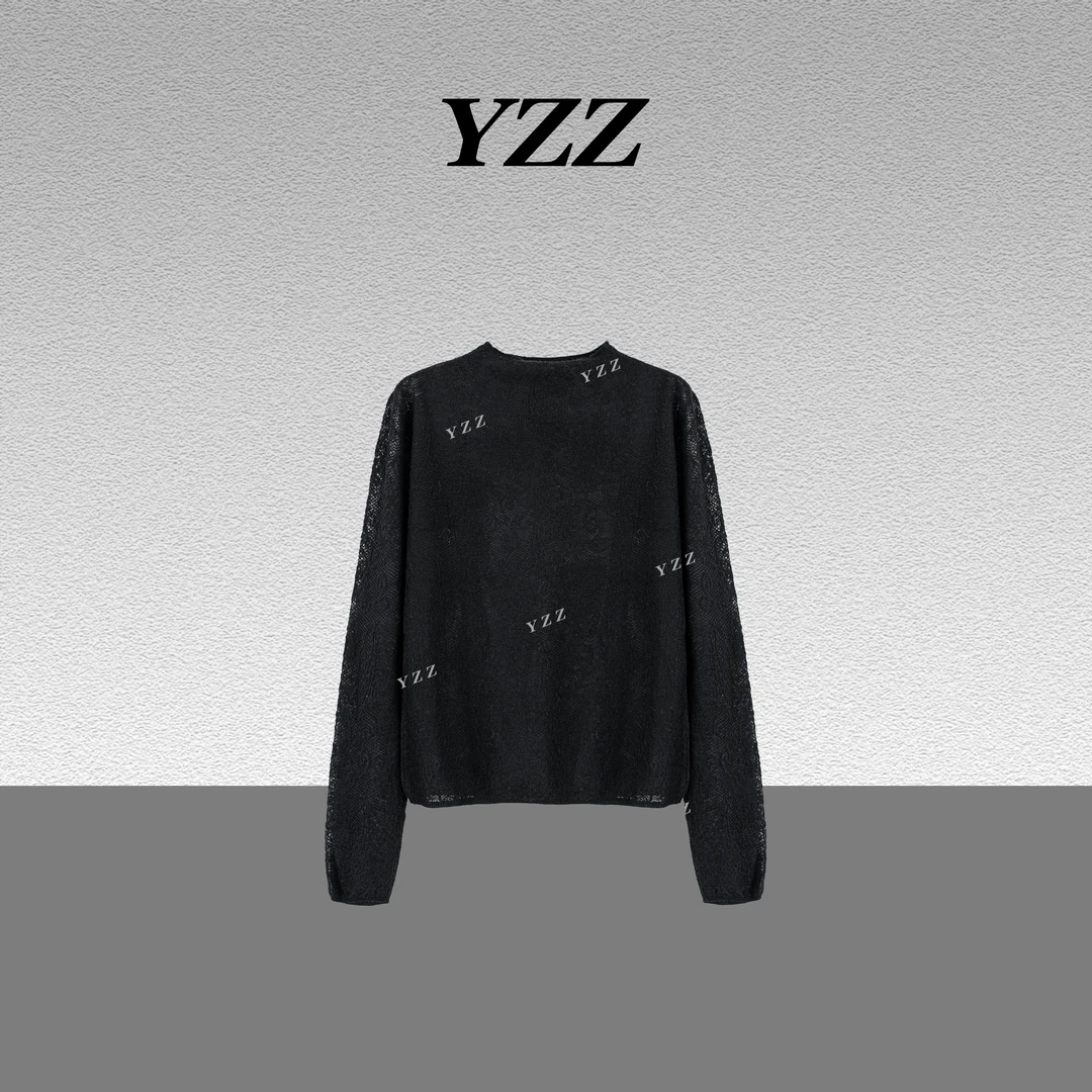YZZ“织光”超细美丽诺羊毛软糯长袖提花纯色精致显瘦针织衫 680269