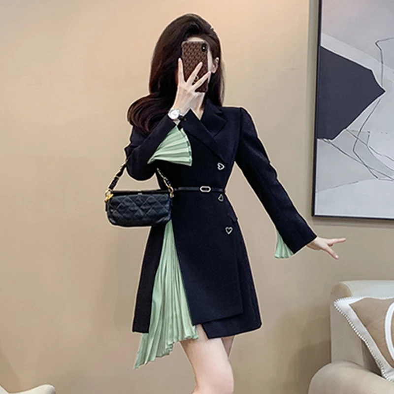 【送腰带】精致裙子法式显身材气质收腰职业西装连衣裙女高级感1851
