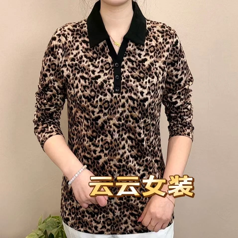 [金标品质]秋季新款时尚休闲polo领长袖显瘦大码透气t恤女#610