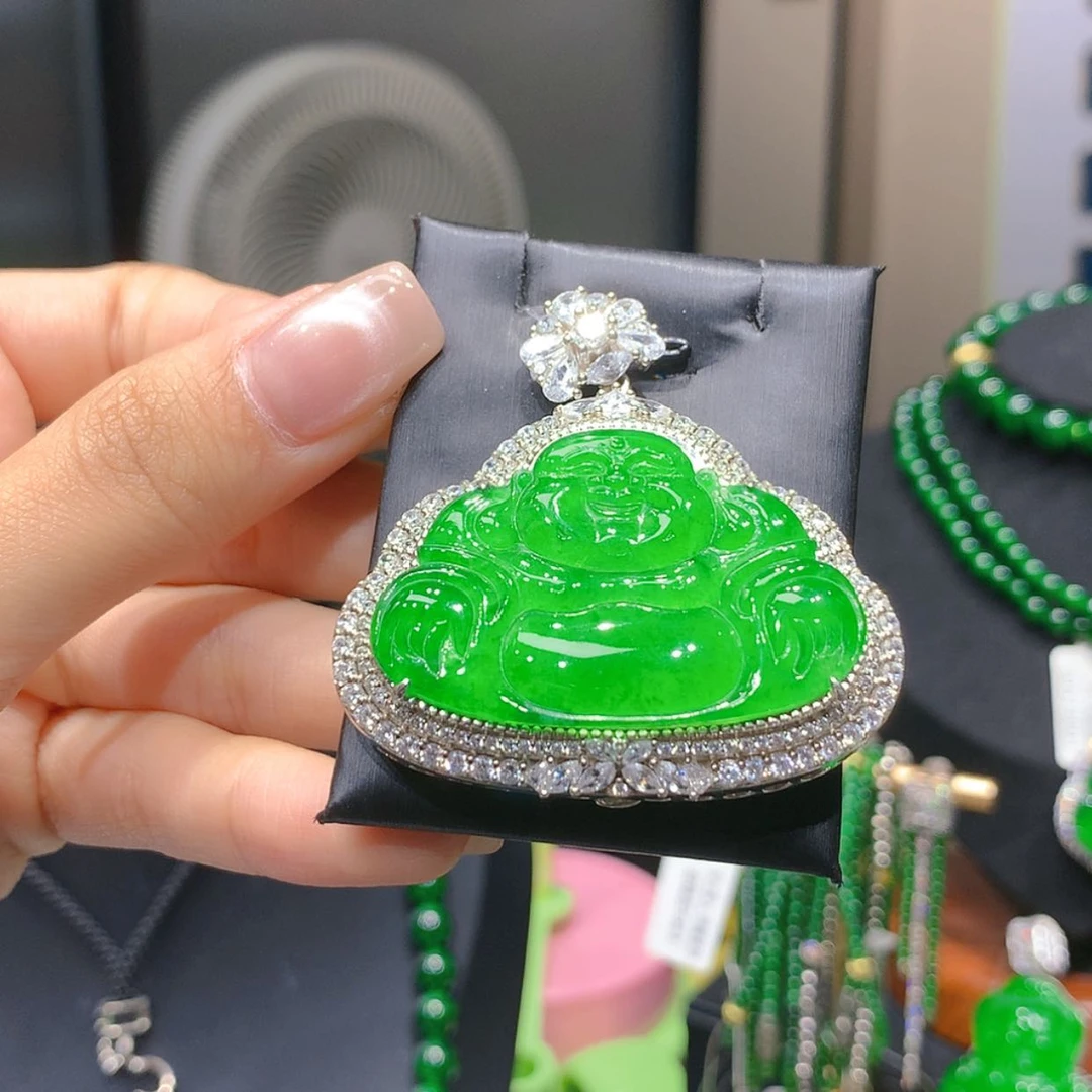 【闪购商品】颈饰银S925镶嵌翡翠5柒姐