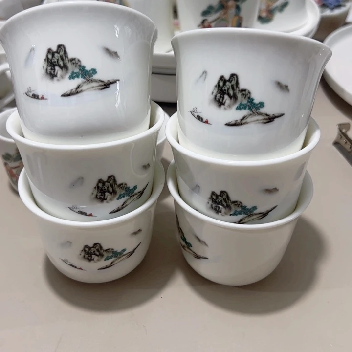 瓷片陶瓷制品杯150毫升6个