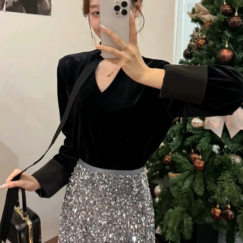 城城家欧货春装打底丝绒上衣501