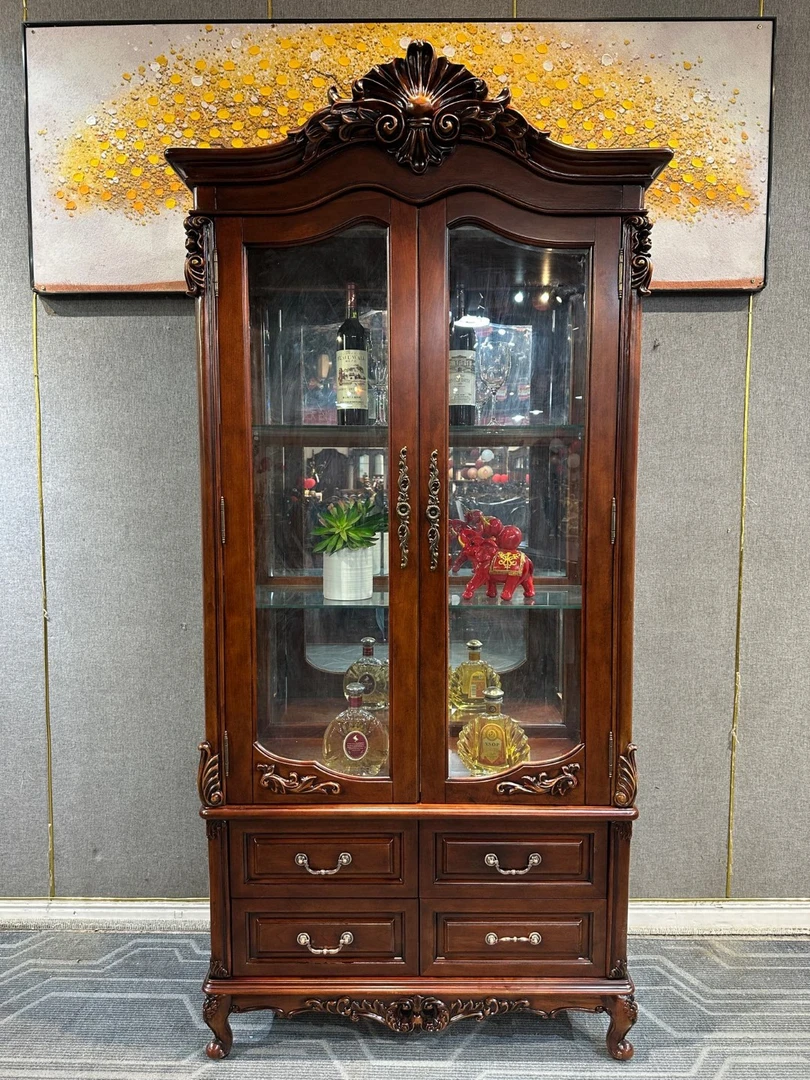 JG126酒柜 1040*470*2180 美式古典书柜酒柜