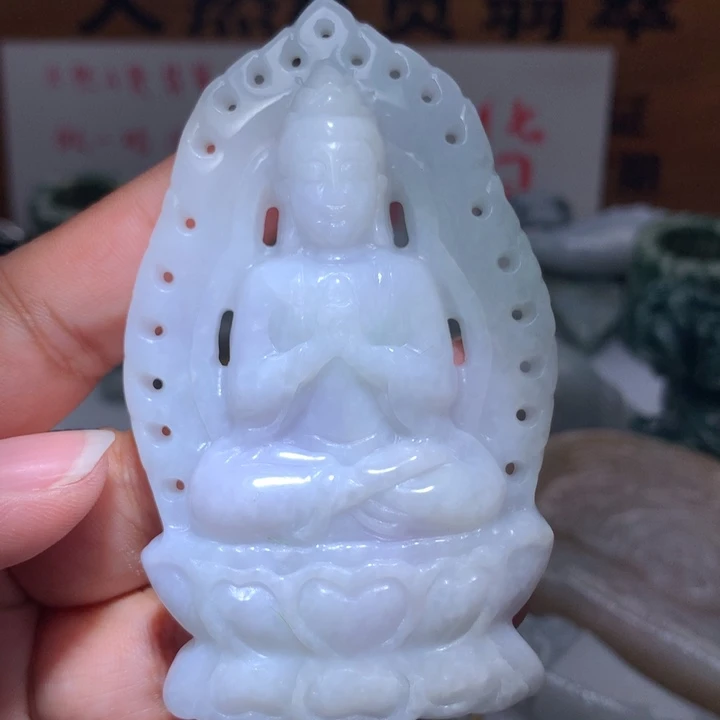 翡翠未镶嵌颈饰保真天然A货翡翠