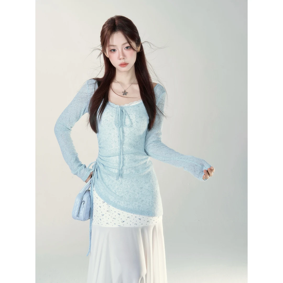 一颗小野莓碎花吊带连衣裙女夏2025新款法式收腰显瘦气质拼接长裙